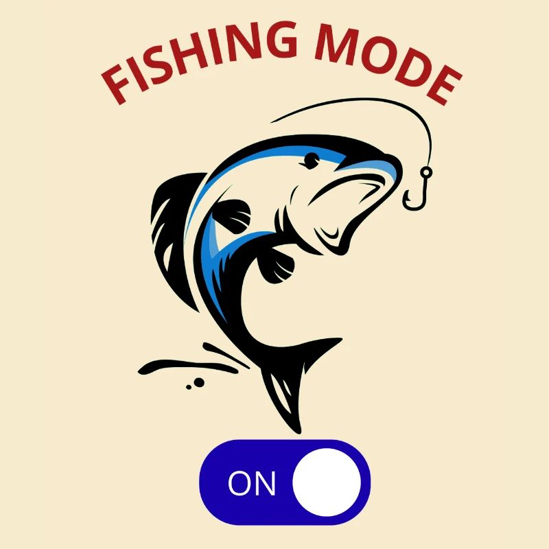 Fishing Mode Activated Cool Angler Fish Hook Tee