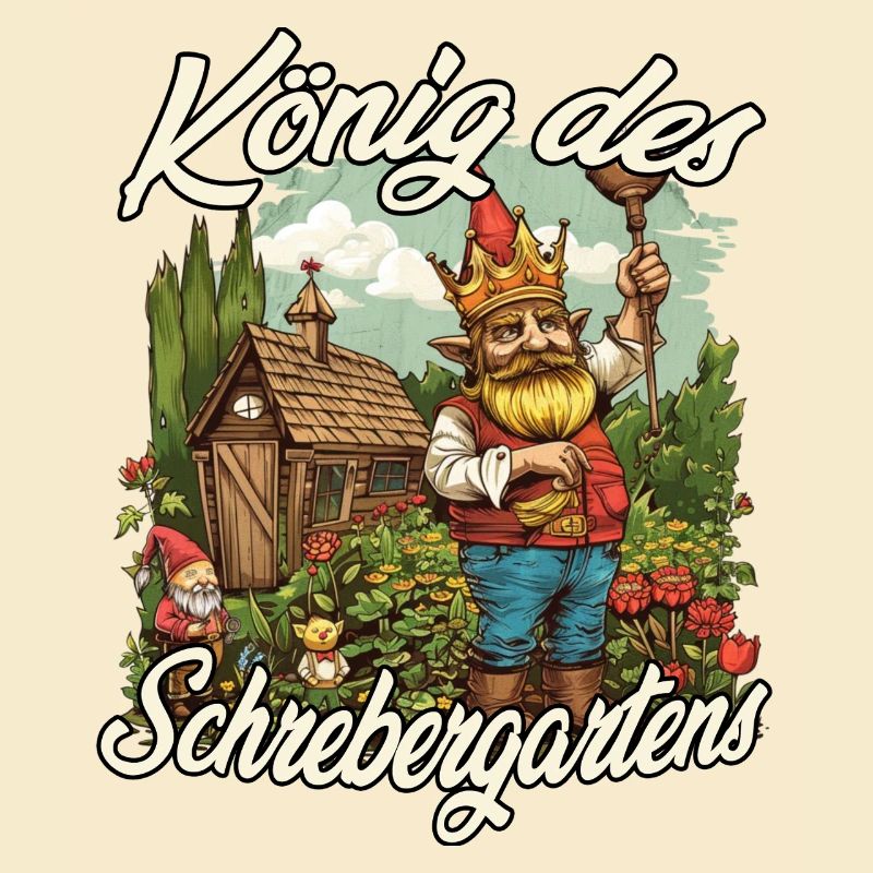 Kleingarten Gartenkönig Gartenzwerg Blumenbeet
