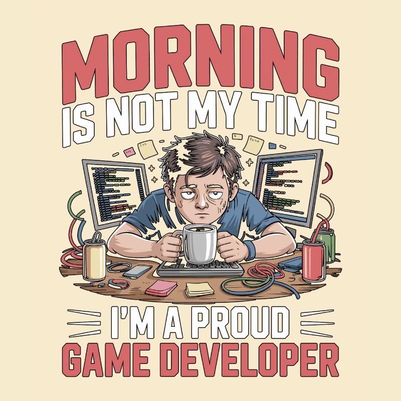 Game Developer Morning Is Not My Time Game Coder