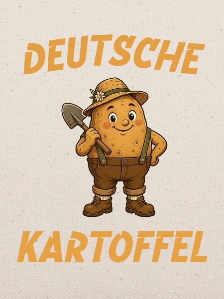 Deutsche Kartoffel mit Schaufel