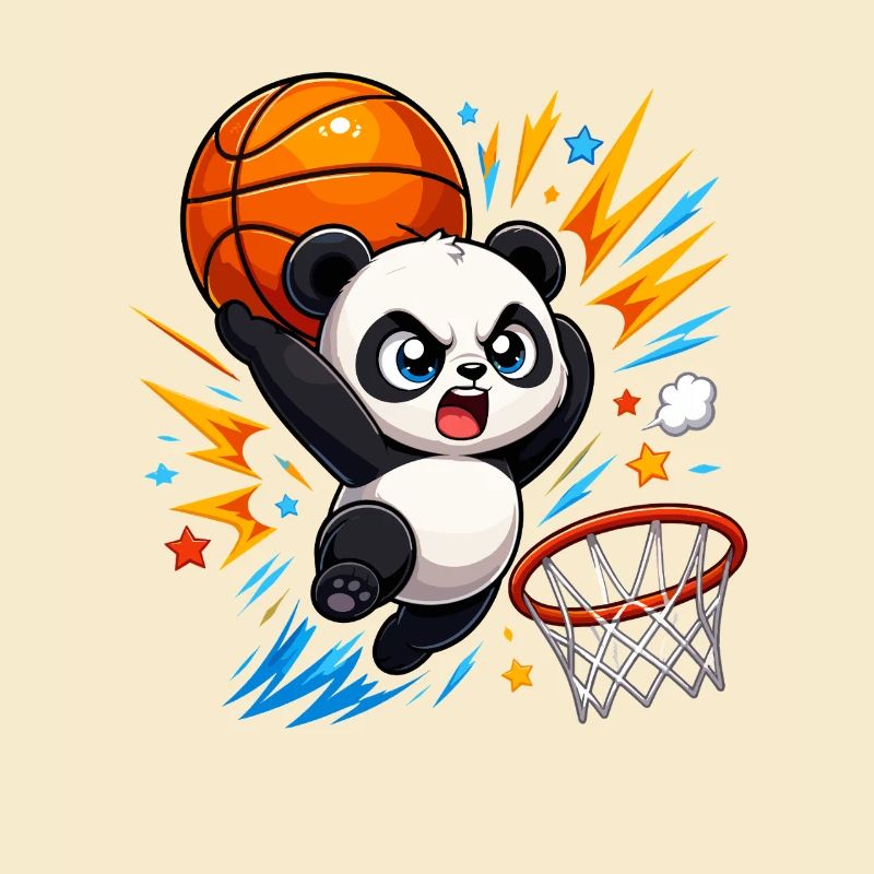 Puissant Panda Slam Dunk