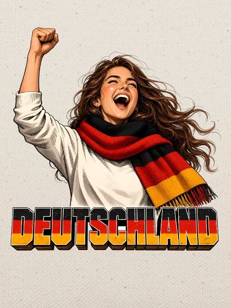 Deutschland Jubel im Retro-Stil