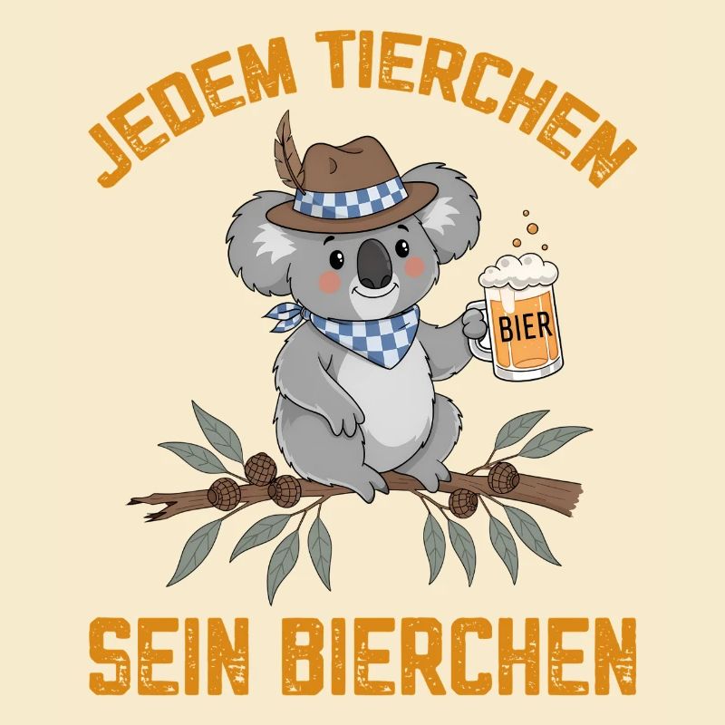 Jedem Tierchen sein Bierchen Koala Bär trinkt Bier
