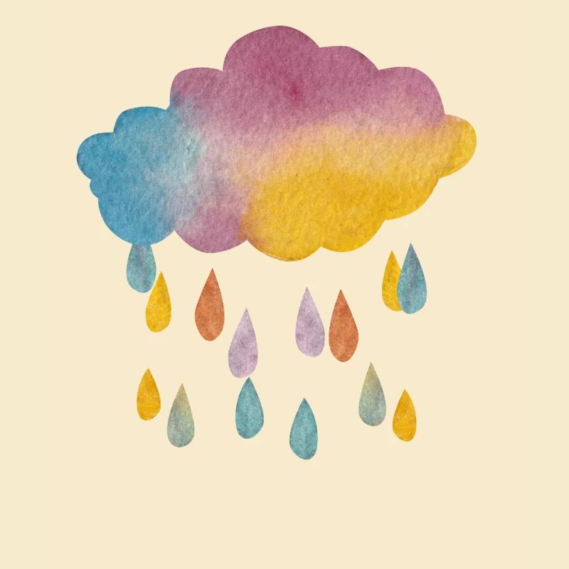 Rain Cloud Aquarell Gradient – Atmosphärisches Des