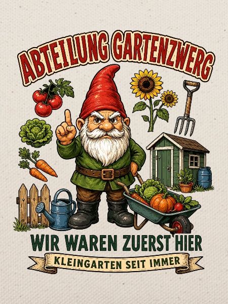 Abteilung Gartenzwerg Kleingarten Humor