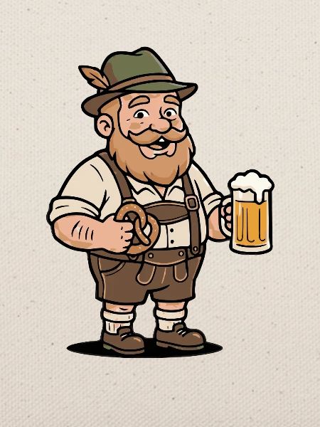 Bayern Lederhose Bier mit Brezel