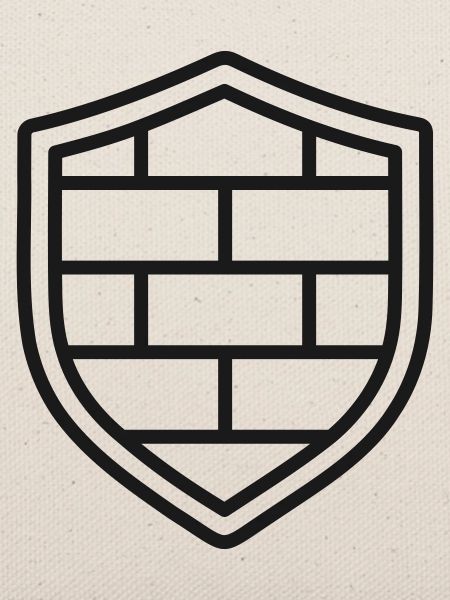 Brick Shield Line Symbol Wandschutzsymbol