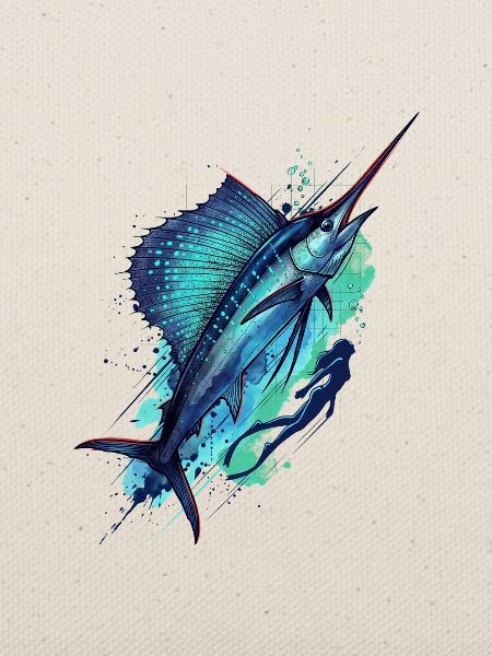 Blue Marlin Illustration