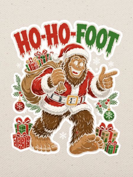 Bigfoot Santa mit Geschenken
