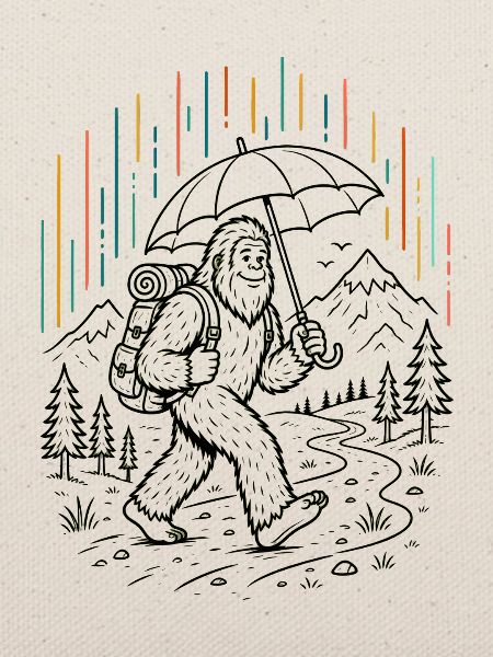 Sasquatch Regenschirm-Wanderung
