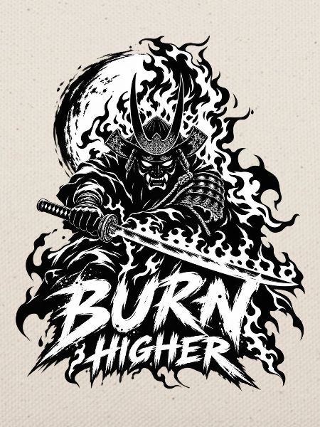 Flammen-Samurai Brenn Höher