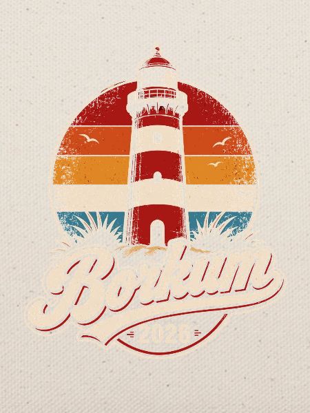 Borkum Leuchtturm 2026 Retro