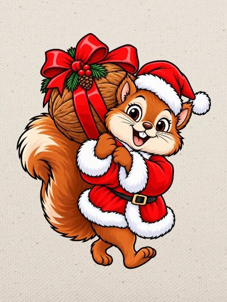 Weihnachten Eichhörnchen Nuss Geschenkidee