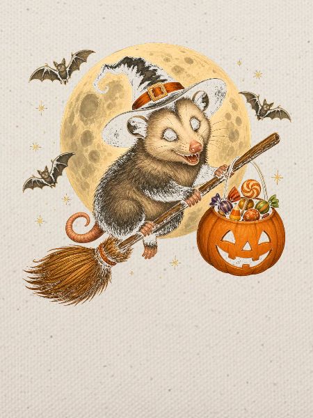 Opossum Hexe Halloween Opossum