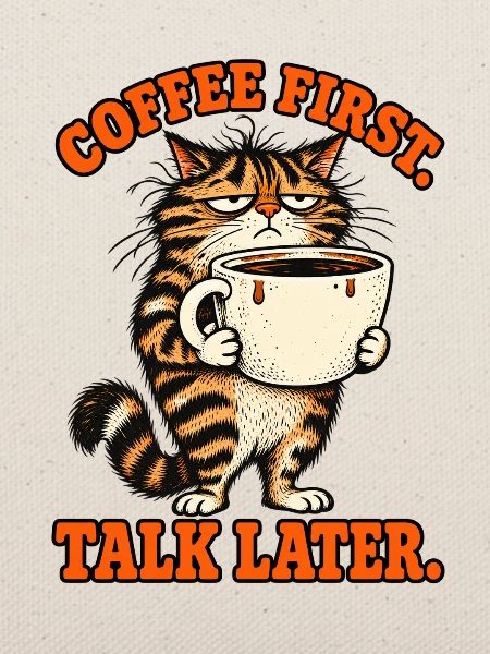 Erst Kaffee, später reden Katze