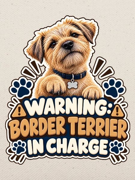 Warnung. Border Terrier im Kommando