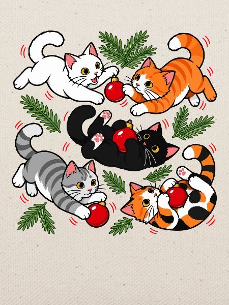 Weihnachtskatzen-Chaos