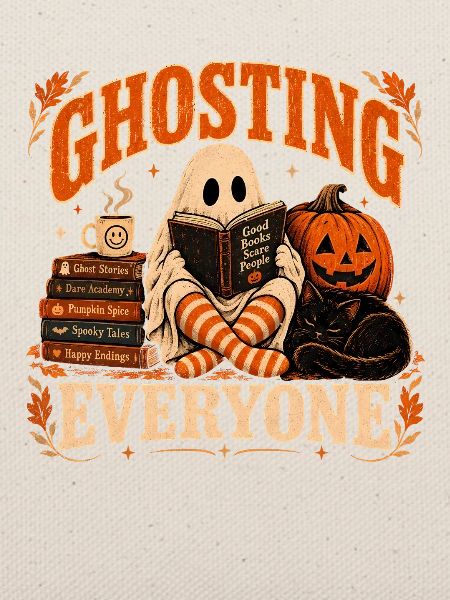  Ghosting Everyone Funny Book Lover Halloween 
