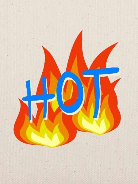 Flammen HOT Schriftzug