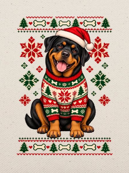 Weihnachtshund im SkandiPullover