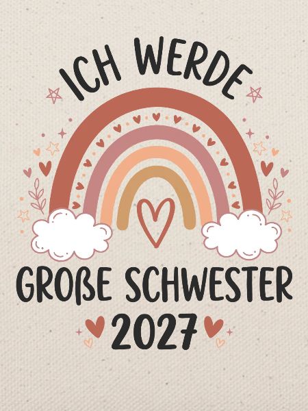 Große Schwester 2027 Boho Regenbogen