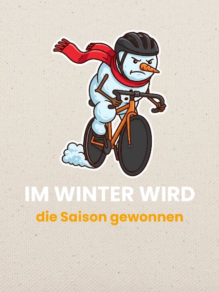 Schneemann-Radfahrer im Winter