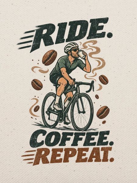 Ride Coffee Repeat Fahrrad Kaffee