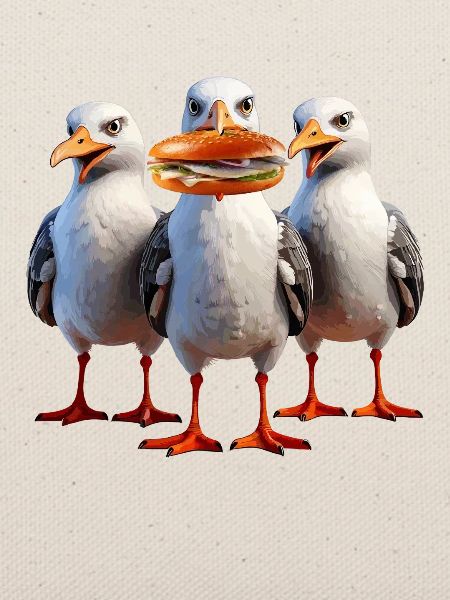 Möven Fischbrötchen Diebe