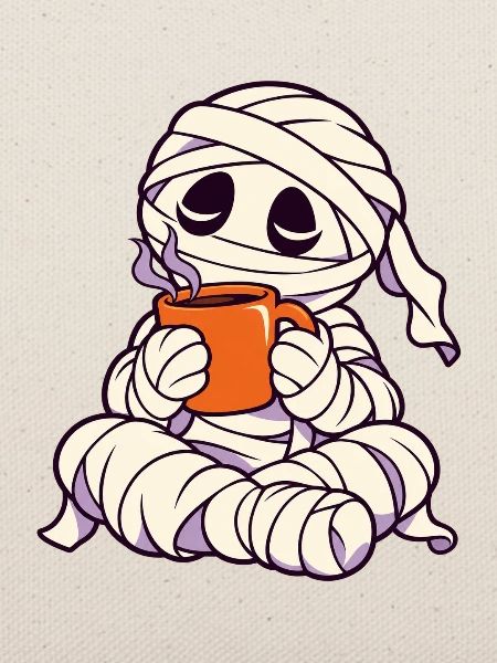 Mumie mit Tee