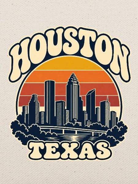 Texas Retro Skyline von Houston