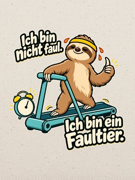 Faultier Spruch: Ich bin nicht faul