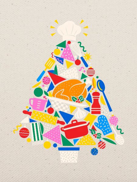 Kochkunst Weihnachtsbaum Collage