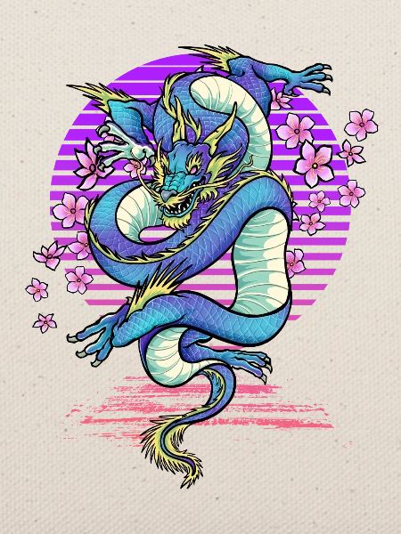 Drache Kirschblüten Fantasy