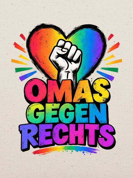 OMAS GEGEN RECHTS – Regenbogen Herz