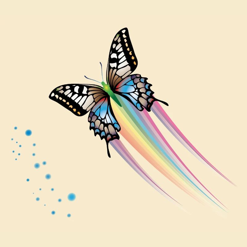 Schmetterling mit Regenbogenfarben