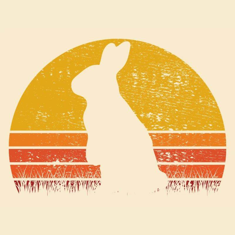 Lapin de Pâques Lapin Lapin Lapin Sunset Retro Gift