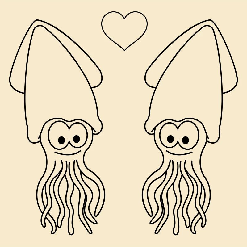 Squid Comic Couple Amour