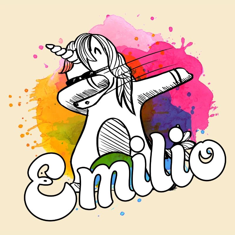 EMILIO - Beau nom de garçon avec licorne cool