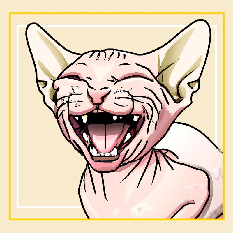 Sphynx-Katze lacht