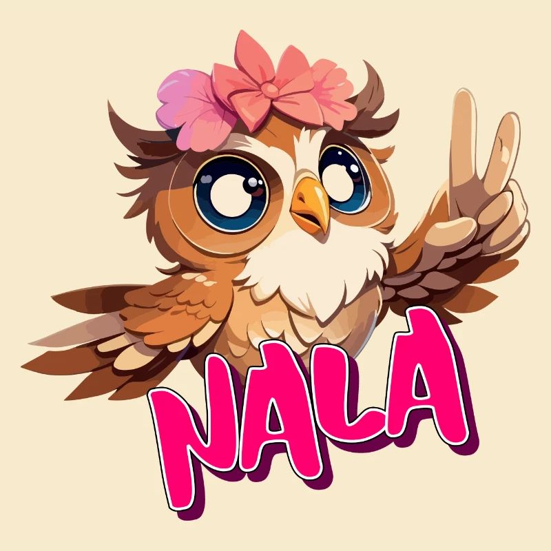 NALA - Schöner Mädchen Name mit süßer EULE