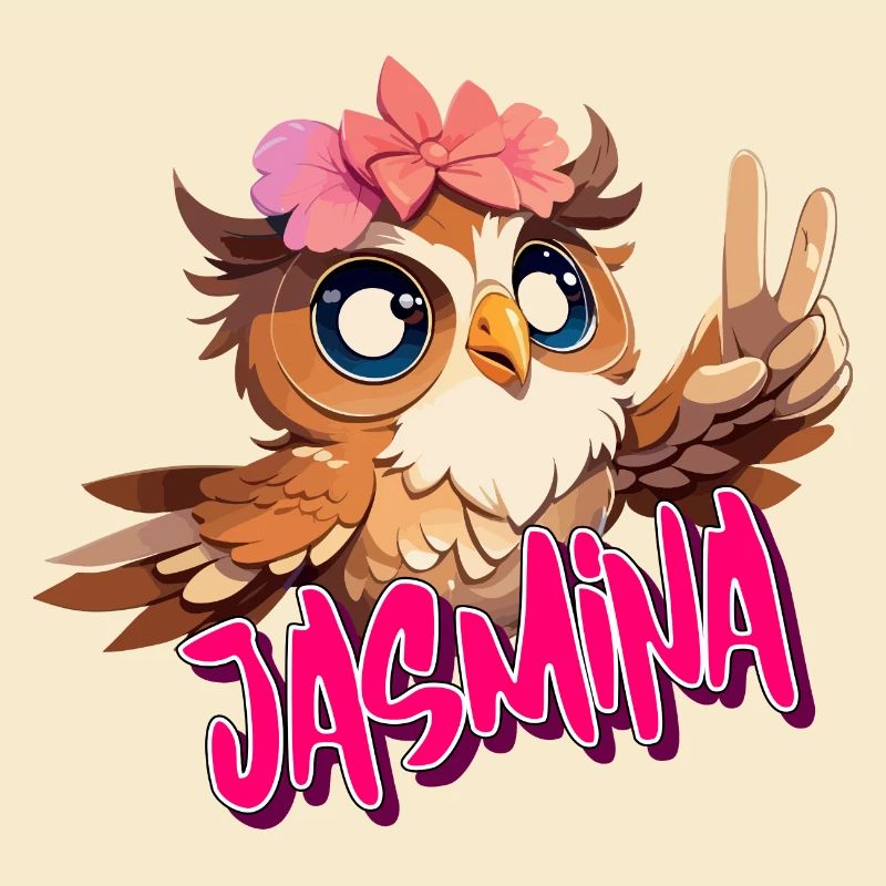 JASMINA - Schöner Mädchen Name mit süßer EULE