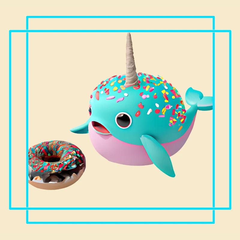 Donut liebender Narwal