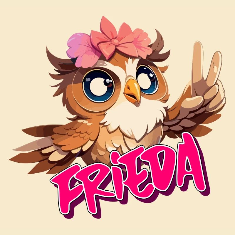FRIEDA - Schöner Mädchen Name mit süßer EULE