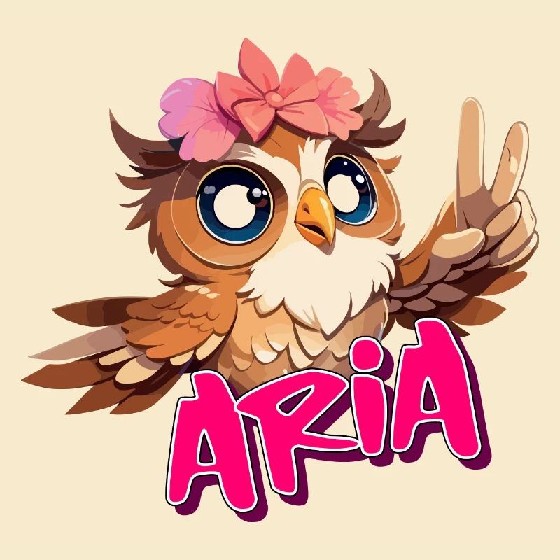 ARIA - Schöner Mädchen Name mit süßer EULE