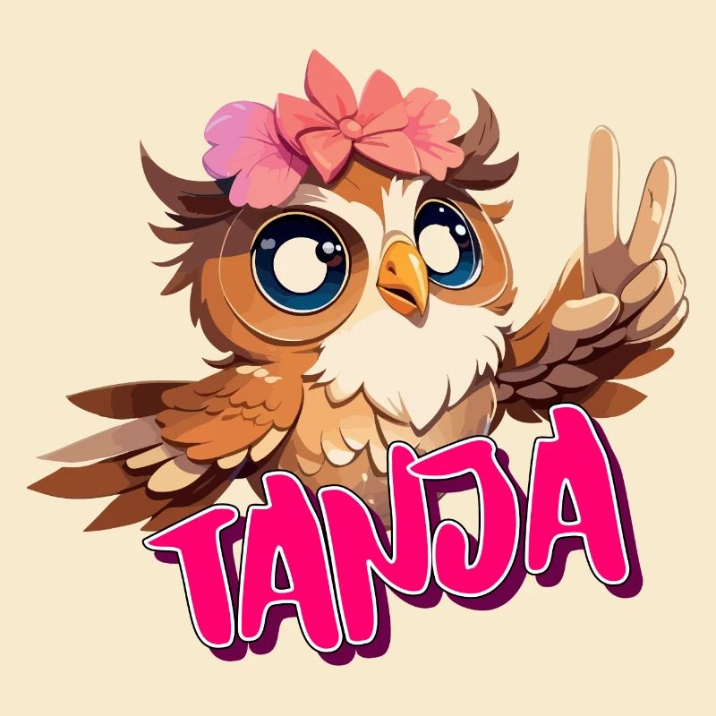 TANJA - Schöner Mädchen Name mit süßer EULE