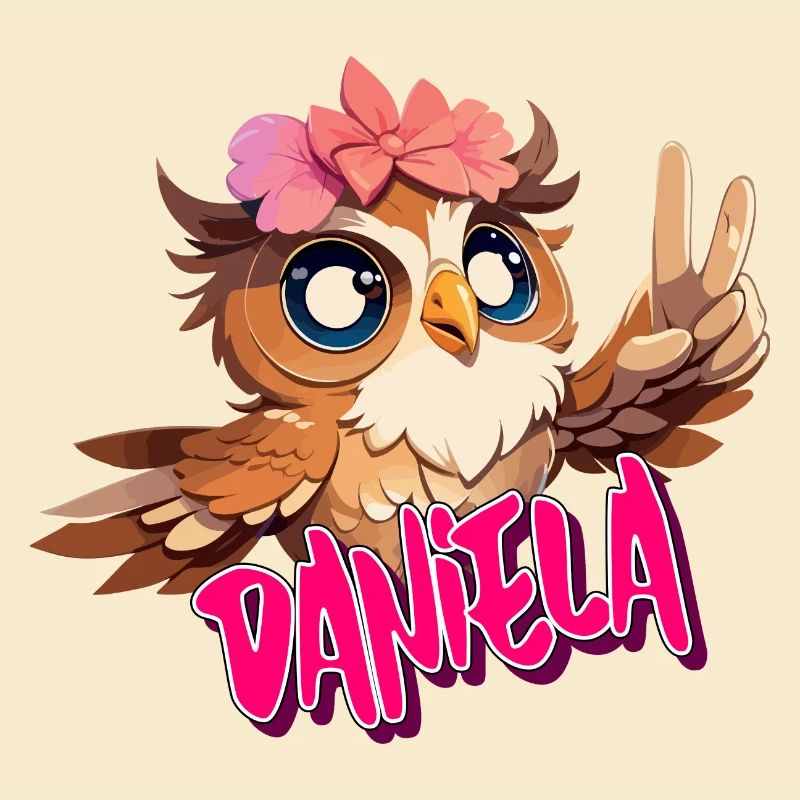 DANIELA - Schöner Mädchen Name mit süßer EULE