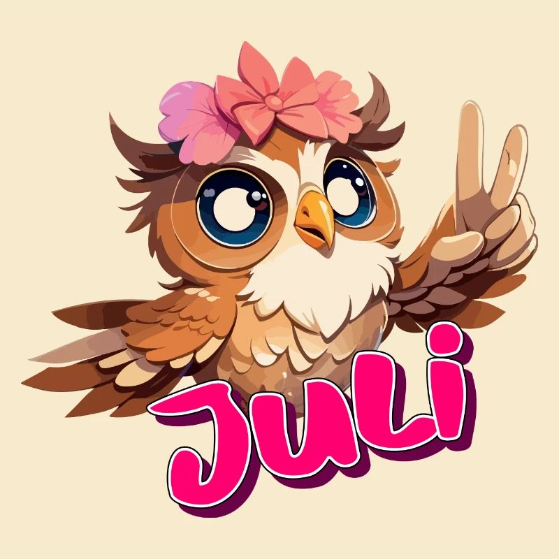 JULI - Schöner Mädchen Name mit süßer EULE