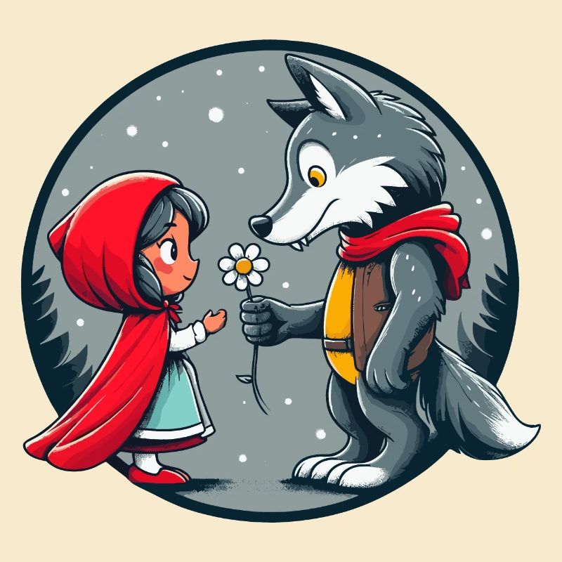 Rotkäppchen Wolf Märchen Kinder Blume Märchenfigur