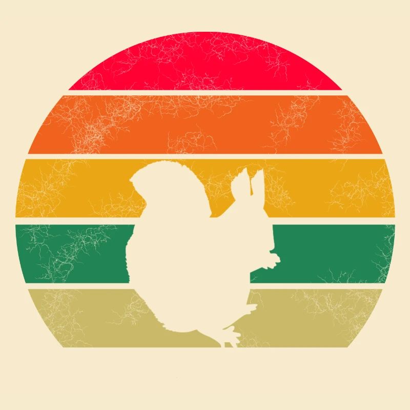 Waldbewohner Wald Tier Retro Eichhörnchen