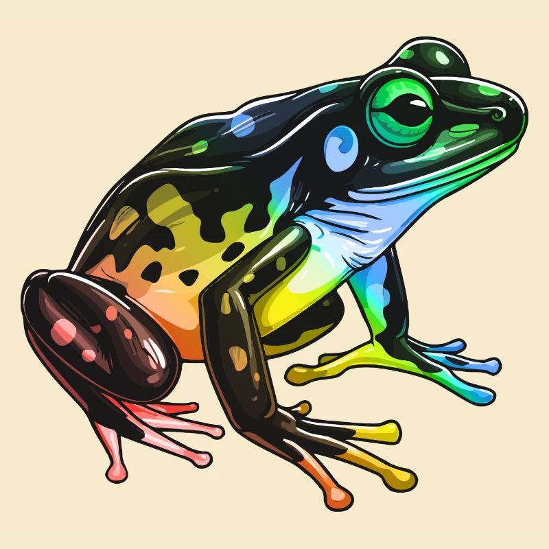 Frosch Kopf Bunt